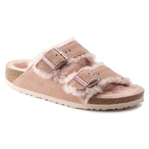 Birkenstock Arizona Shearling Sandals Light Rose
